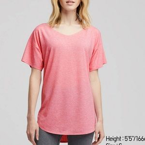 Women Airism Seamless Vneck Long Tshirt